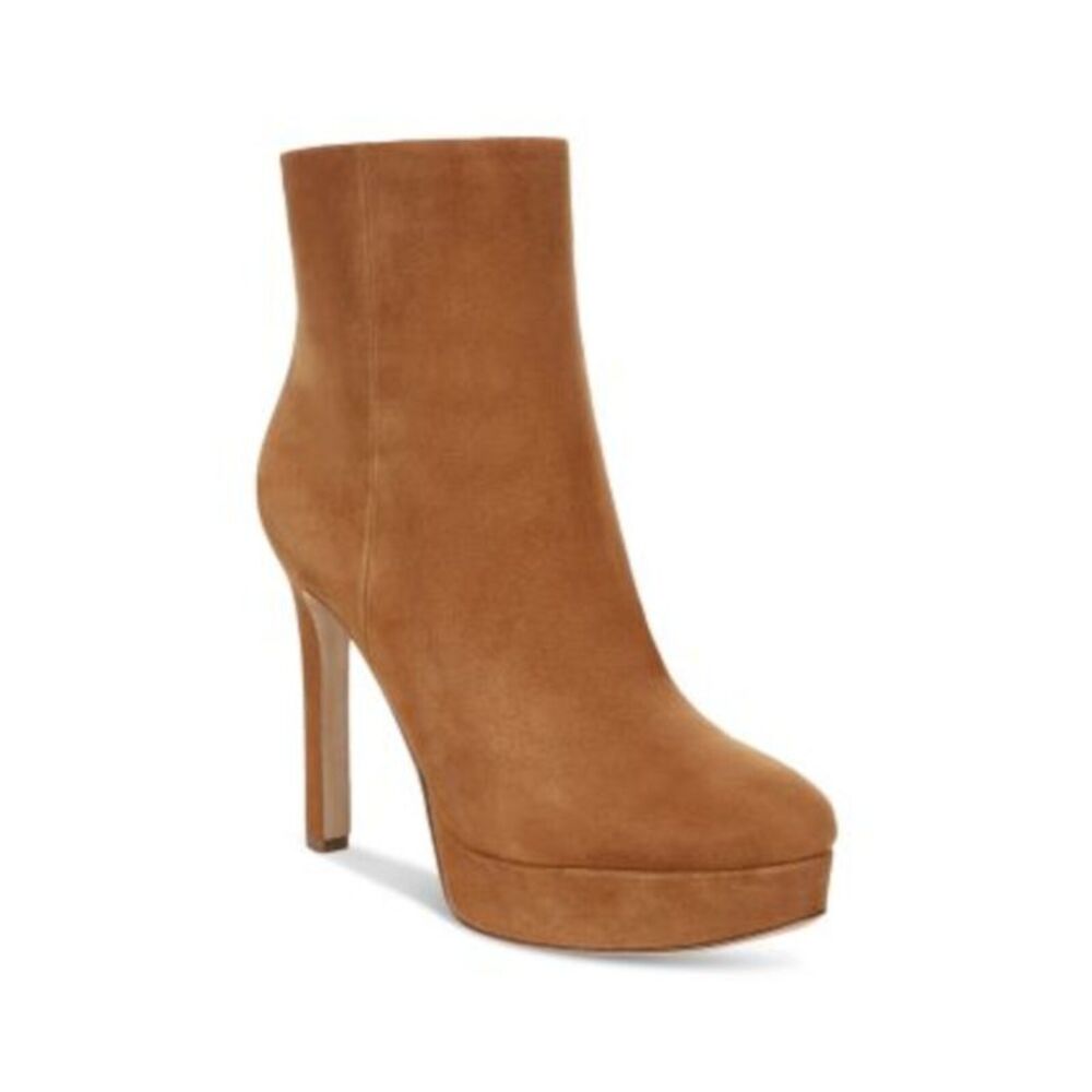 VERONICA BEARD Womens Brown 1" Platform Dali Almond Stiletto Heeled Boots 10 M